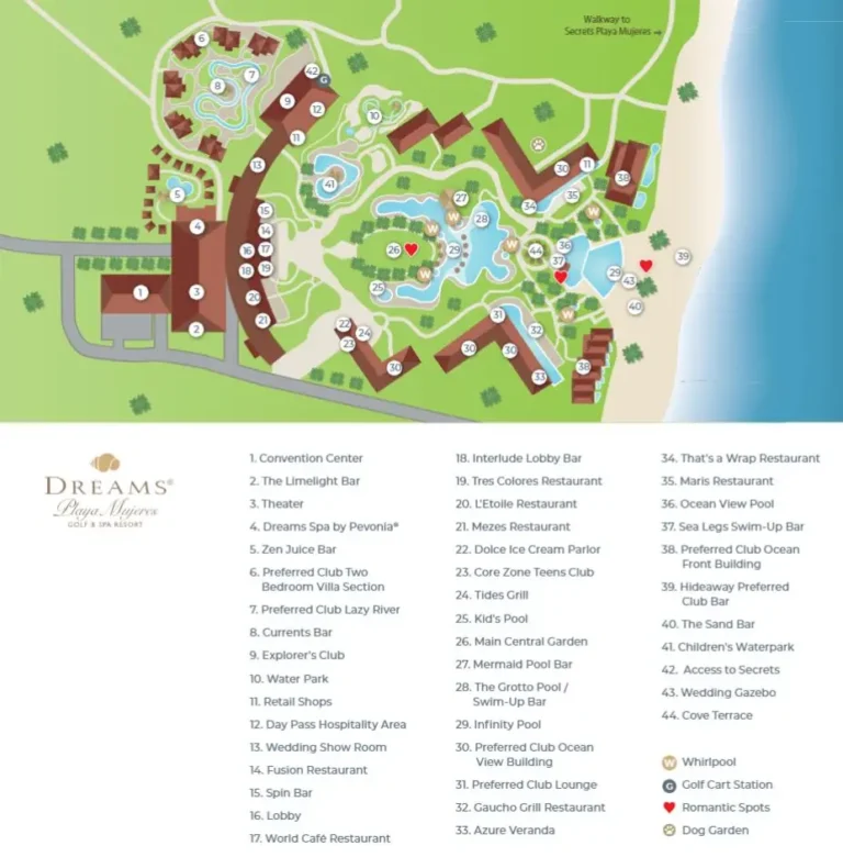 Dreams Playa Mujeres Golf & Spa Resort Map 2023