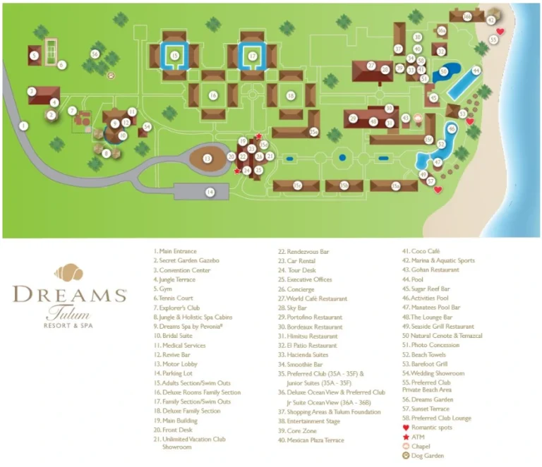 Dreams Tulum Resort & Spa Map 2023