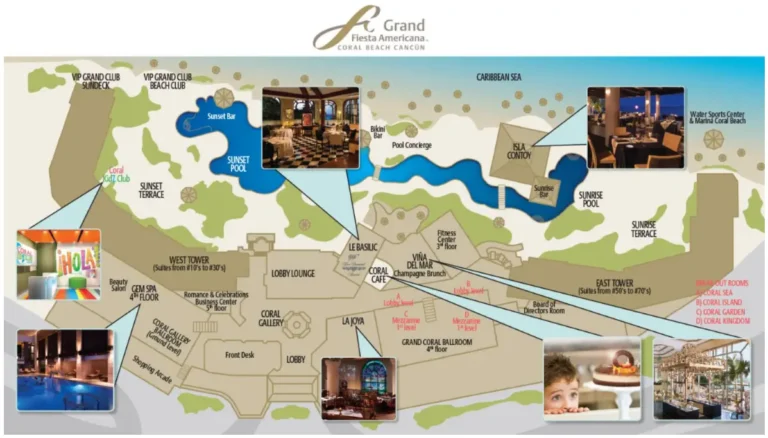 Grand Fiesta Americana Coral Beach Cancún Map 2023