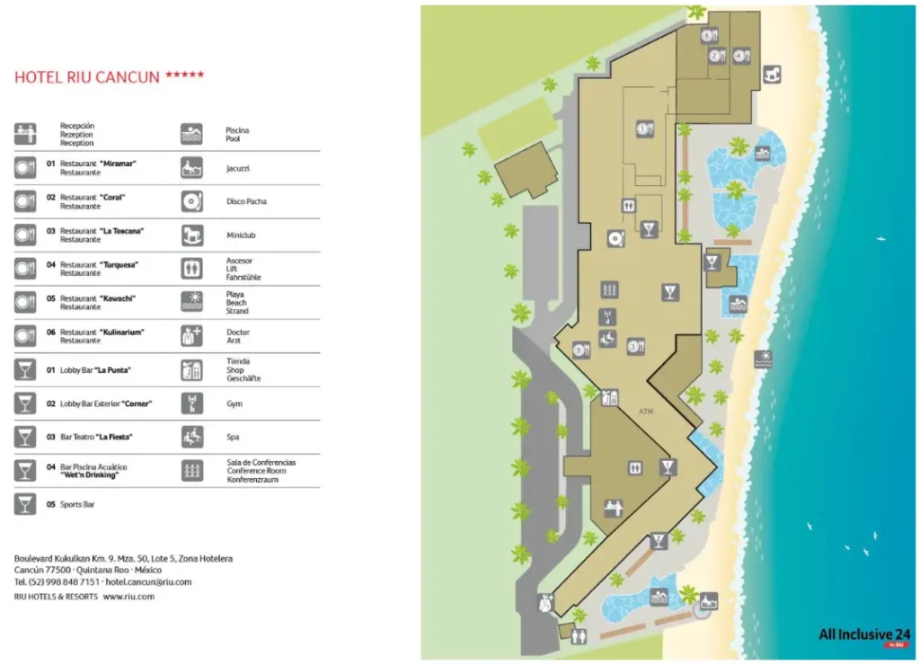 Hotel Riu Cancun Map 2023