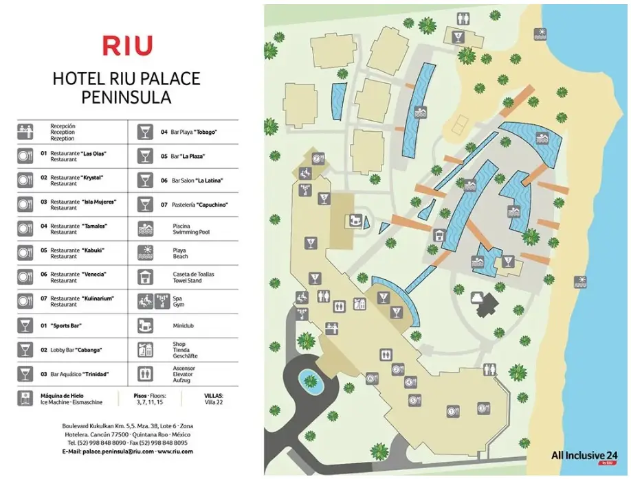 Hotel Riu Palace Peninsula Map 2023