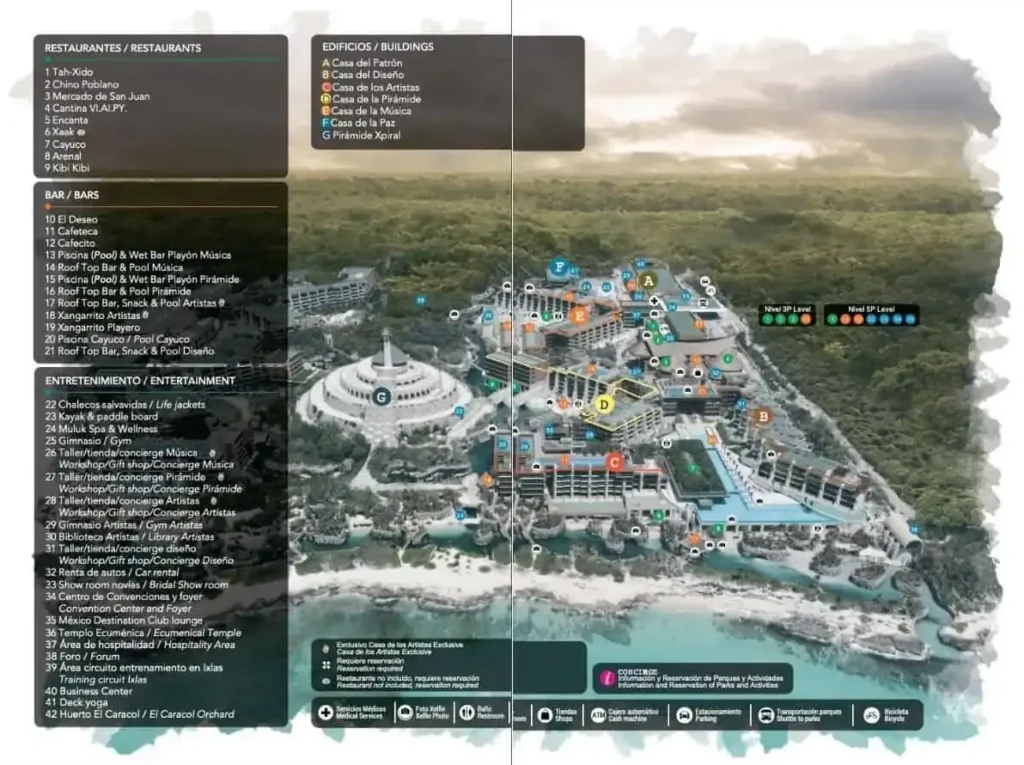 Hotel Xcaret Arte Map 2021