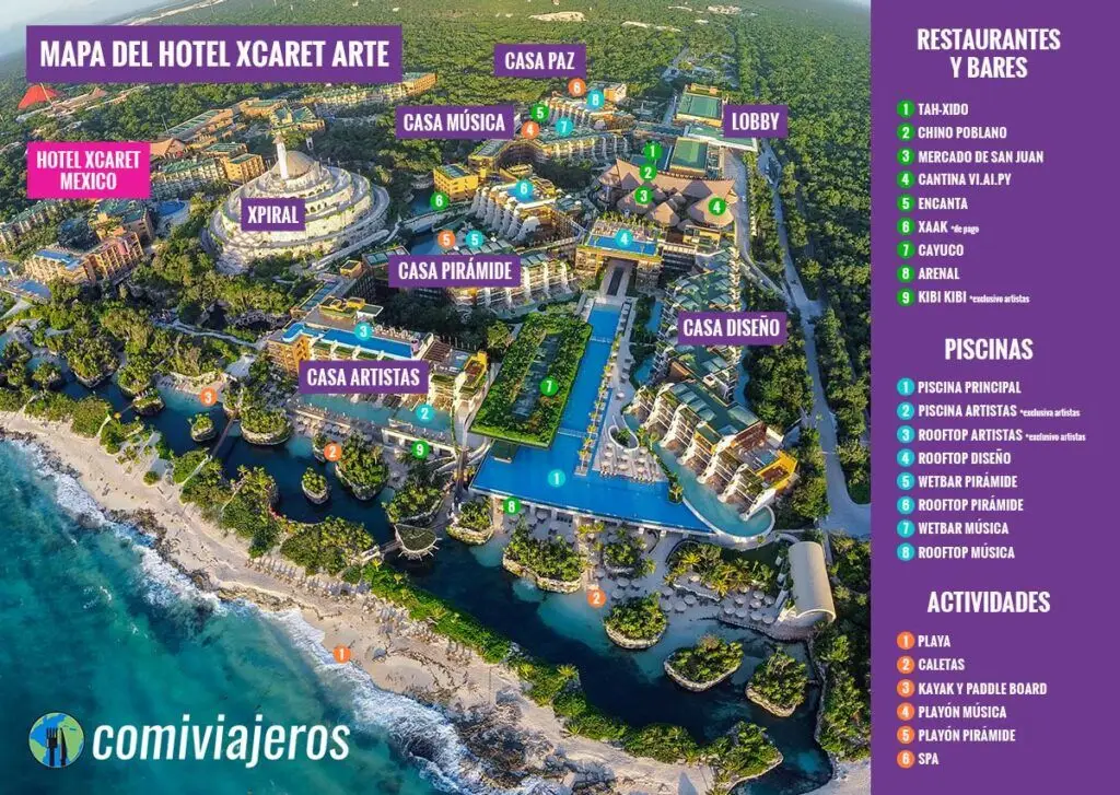 Hotel Xcaret Arte Map 2022