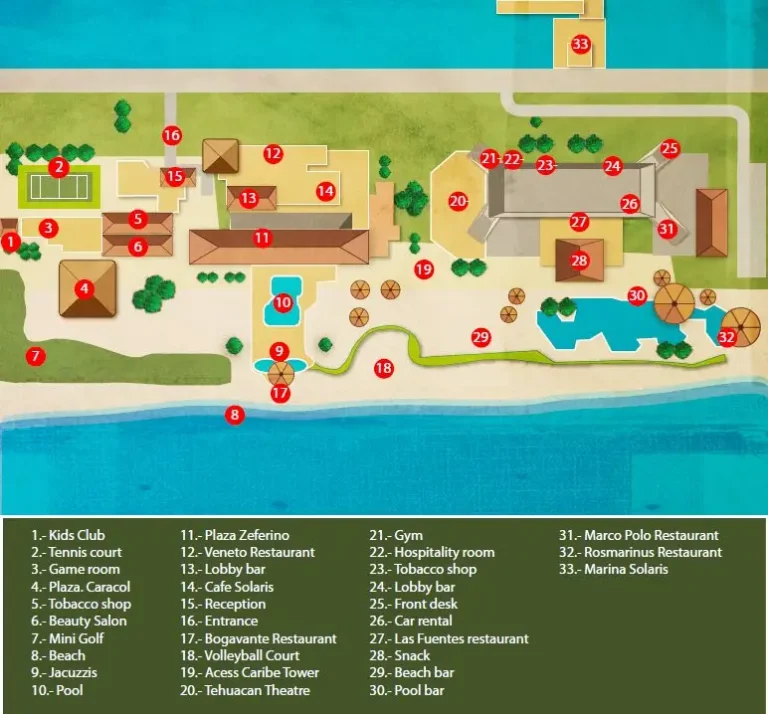 Royal Solaris Cancun Map 2023