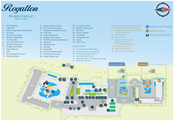 Royalton Riviera Cancun, An Autograph Collection All-Inclusive Resort Map 2023