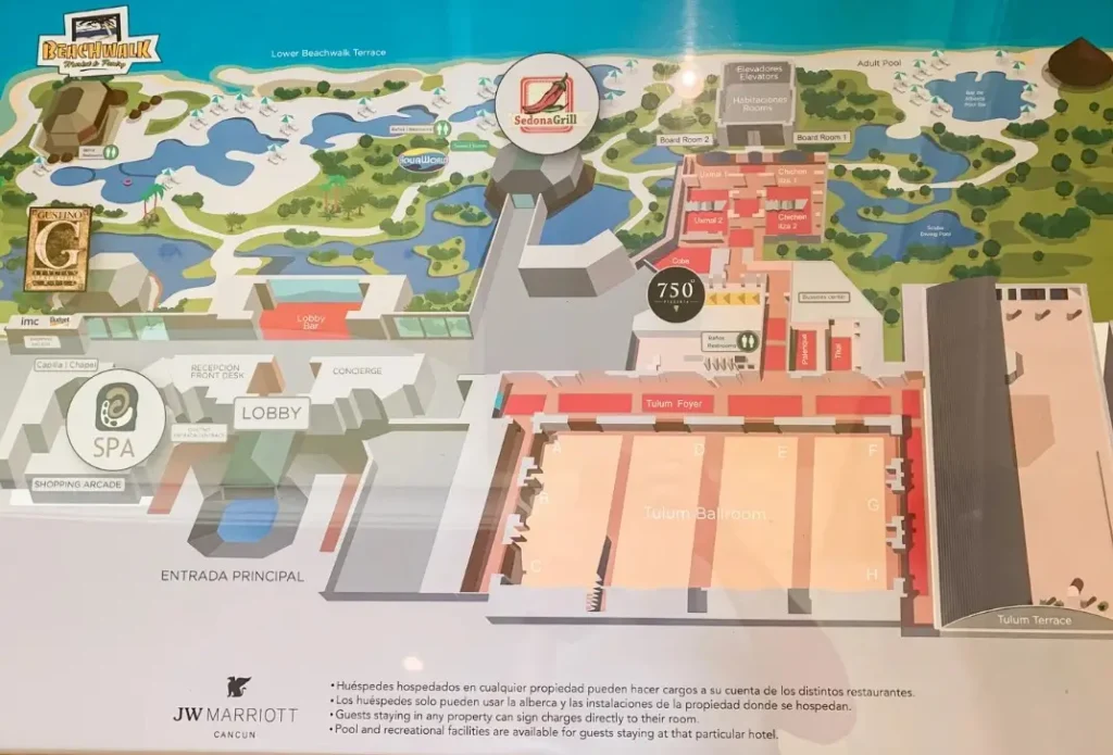 JW Marriott Cancun Resort & Spa Map 2020