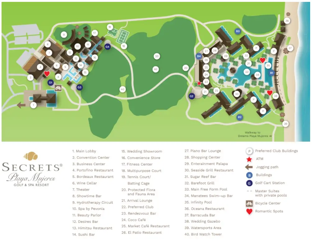 Secrets Playa Mujeres Golf and Spa Resort Map 2023